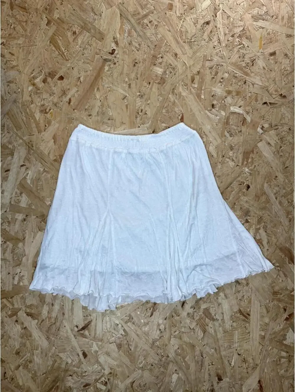 Faded Glory Girls XL 14 16 White Skirt Elastic Waist Ruffle Hem Casual
